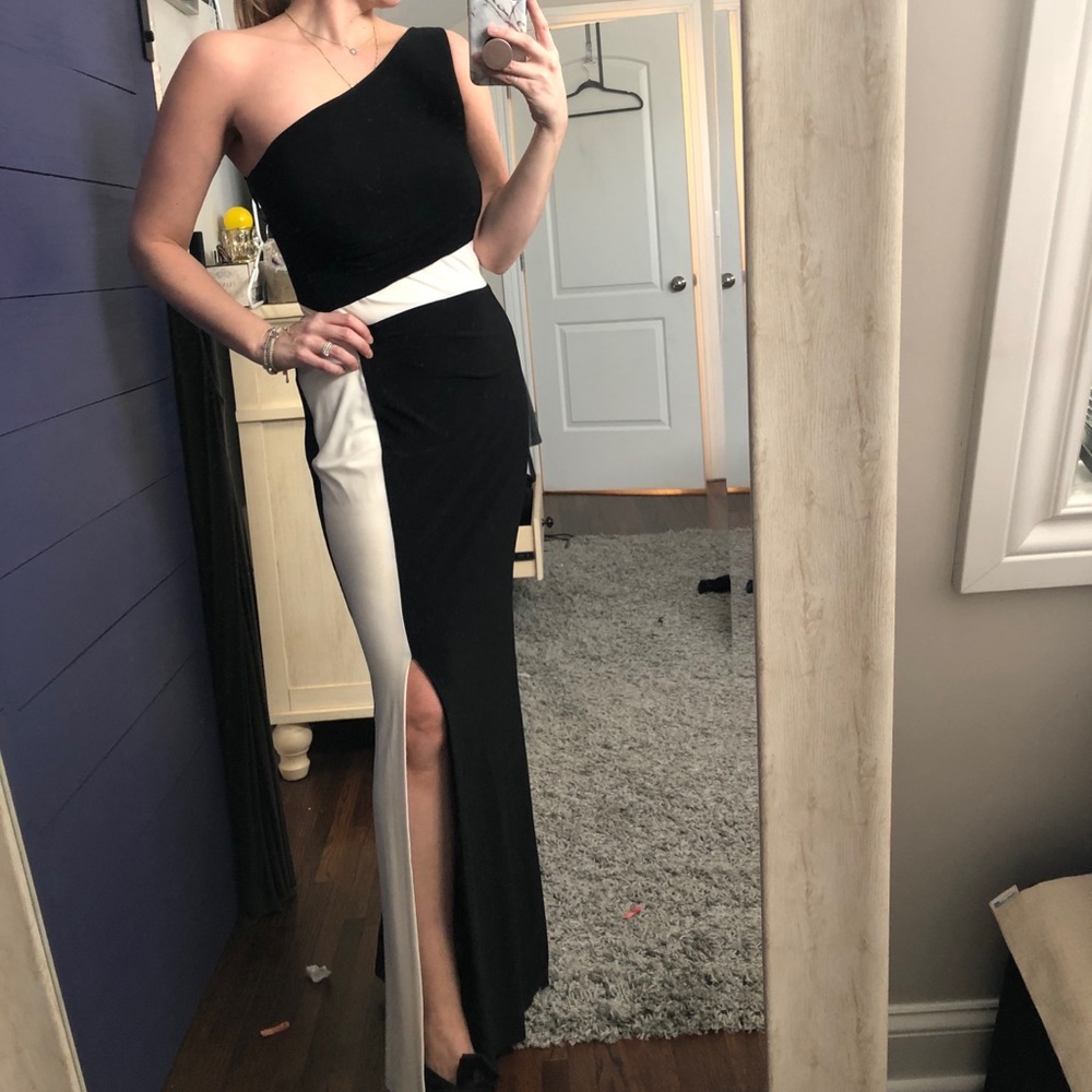 Black & white gown